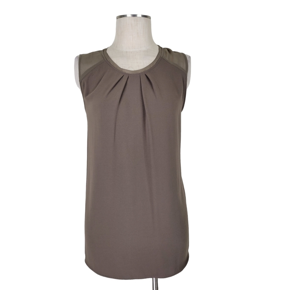 Soft Surroundings Tunic Tank Top Size L High Neck Pleated Lightweight Teagan